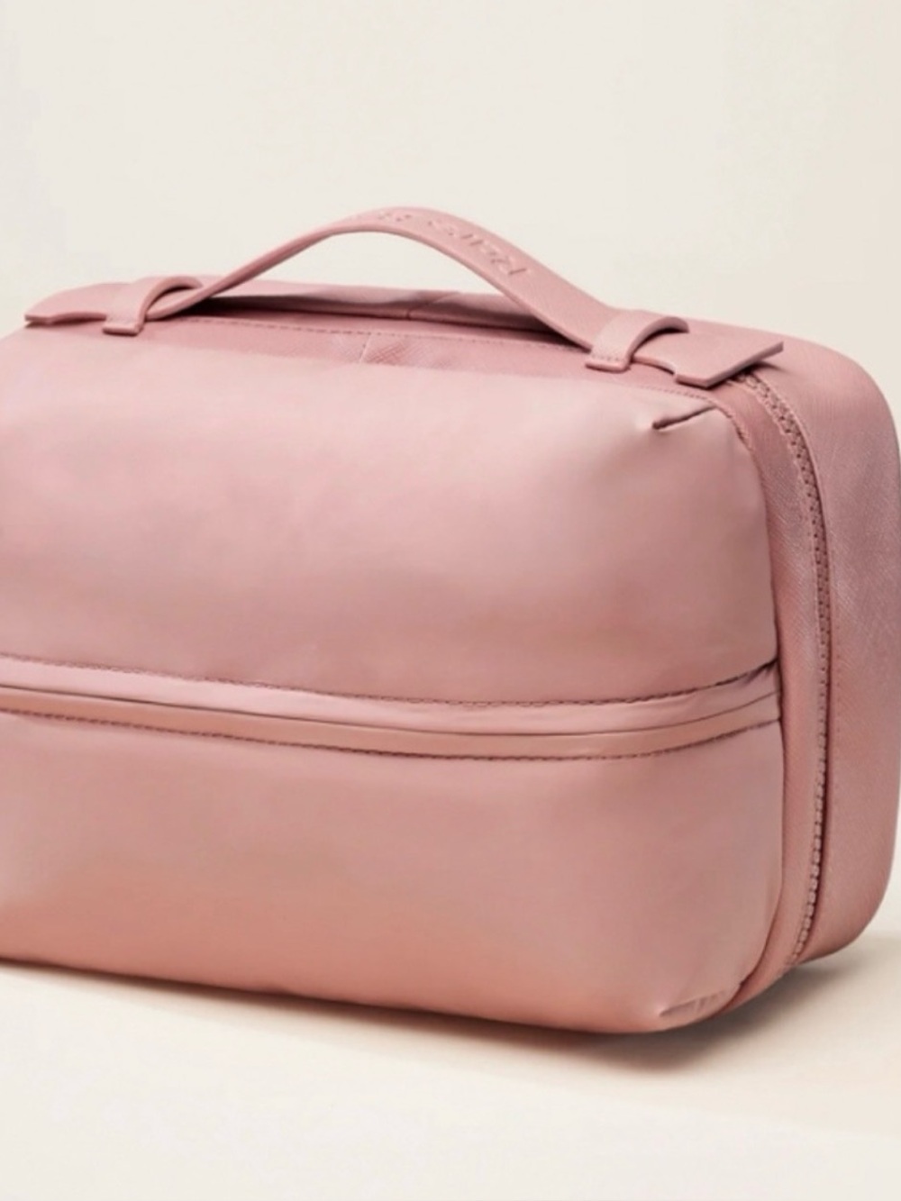 Rare Beauty Dusty Pink Top-Handle Cosmetic Case